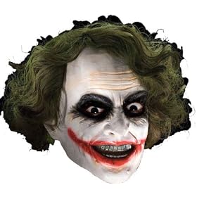 Batman The Dark Night Rubies Costume #4492 The Joker 3 4 Mask With Hair Child Size by BuyCostumes
