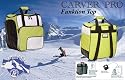 Practical ski boot winter sports bag FUNKTION TOP holds complete  set of ski and snowboard equipment incl. helmet green/white
