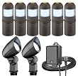 Intermatic LL08351T Malibu 8-Pack Low Voltage 1-Watt LED Metal Bollard/Flood Light plus 75-Feet Cable and 40-Watt Power Pack/Timer, Oil Rubbed Bronze