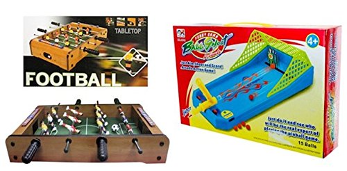 Tabletop Arcade-Style Shooting Pinball Bundle With Tabletop Football