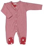 Organics for Kids Simply Striped Sleepsuit - Red - 0-3 months