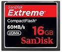 SanDisk 16GB Extreme CF Compact Flash Cards 60MBS - Retail Pack