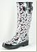 L'Atitude - Women's Black/White Daisy-Dots Rain Boots