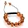 Minerva Collection Glass Bead Shamballa Fashion Bracelet Orange