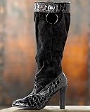Croco and suede slouch boot