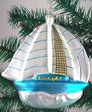 Coastal Nautical Sailboat Sailing Christmas Tree Ornament