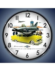 Single Detail Page Misc: 1955 Chevy Bel Air Lighted Wall Clock - Collectible Sign and Clock