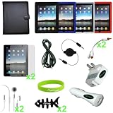 CrazyOnDigital Full 18 items Accessories Case Charger Screen Protector Compatible with Apple iPad 2 2nd Generation 16GB 32GB 64GB 3G Wifi. CrazyOnDigital Retail Packge
