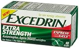 Search : Excedrin Extra Strength Pain Reliever, 40-Count Express Gelcaps (Pack of 2)