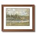 Claude Monet French Lake Tree Flowers Landscape Picture Oak Framed Art Print