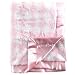 Luvable Friends Plush Blanket with Satin Trim and Backing, Pink