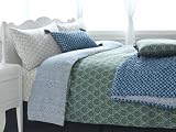 Blue Ottoman Euro Sham with Fringe by Plover Organic