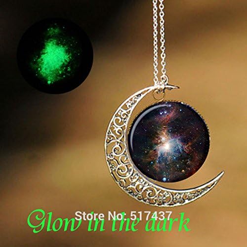 Pretty Lee Glowing Necklace Pendant The Orion Nebula Necklace Glow In The Dark Jewelry Glass Picture Pendant