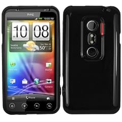 mumbi TPU Silikon Case HTC EVO 3D Silikon Tasche H�lle - SKIN ETUI EVO 3D Schutzh�lle hoch-glanz schwarz