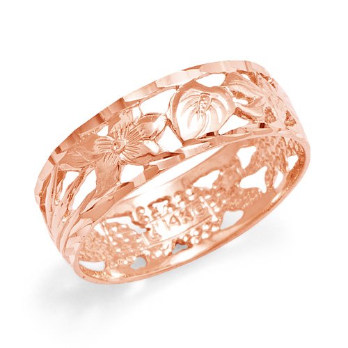 Hawaiian Floral Ring in 14K Rose Gold