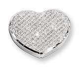 White Glitter Heart Compact Mirror