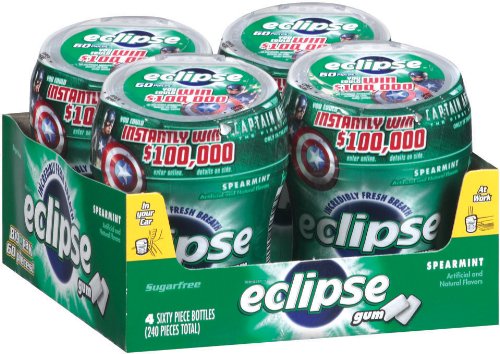 Eclipse Big E Spearmint Gum, 60-Count Pieces (Pack of 4)