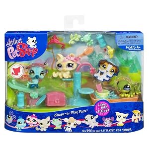 Littlest Pet Shop Themed Playpack - CHASE-N-PLAY PARK with 3 EXCLUSIVE Pets