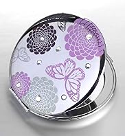 Oriental Floral & Butterfly Compact Mirror
