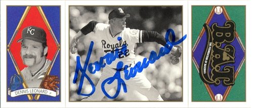 Dennis Leonard Autographed/Hand Signed 1993 UpperDeck No.82 Kansas City Royals Baseball BAT Card