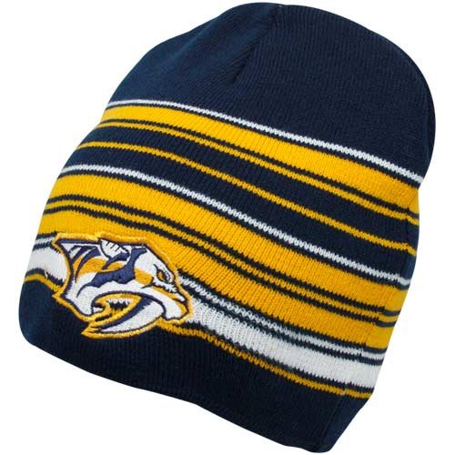 Old Time Hockey Nashville Predators Navy Blue-Gold Marrow Net Uncuffed Knit Beanie