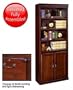 Kathy Ireland Home by Martin Furniture Huntington Club Solid 6 Shelf Wood Bookcase in Distressed Cherry