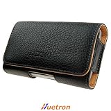 GENUINE LEATHER HORIZONTAL CASE / BLACK WITH BELT CLIP & LOOP FOR FOR IPHONE IPHONE 3G / MOTOROLA Q/