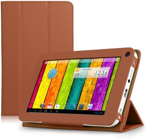 ProntoTec Ultra Slim Lightweight Smart-shell Stand Leather Case Cover for 7 Inch ProntoTec A20 Android Tablet(Brown)