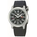 Seiko 5 Men's SNK809 Automatic Black Strap  Black Dial Watch