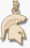 Michigan State Spartans Solid Spartan Pendant - 10KT Gold Jewelry