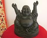 from Spiritual Gifts Laughing Buddha Figurine in Black Resin Finish - 15cms/6.25in tall - Sold by Spiritual Gifts. Usually dispatched within 2 working days.