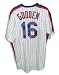 Dwight Gooden Autographed/Hand Signed New York Mets White Pinstripe Majestic Jersey Inscribed ''86 W