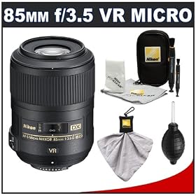 Click here to buy Nikon 85mm f 3.5 G VR AF-S DX ED Micro-Nikkor Lens + Nikon Cleaning Kit + Accessory Kit for Nikon....