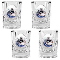 Vancouver Canucks 4pc Square Shot Glass Set NHL Hockey