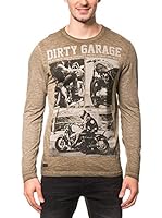 AMERICAN PEOPLE Camiseta Manga Larga (Marrón Claro)