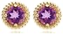14k Yellow Gold Amethyst Rope Trimmed Earrings