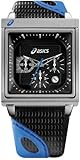 ASICS (アシックス) 腕時計 スポーツ スタイル Square Chrono ブラック/ブルー QA5129101 メンズ Lサイズ