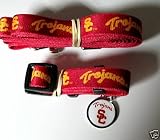 Southern California USC University Trojans Dog Pet Set Leash Collar ID Tag XS
