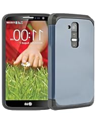Wireless: myLife Lead Gray {Hard Shell Design} 2 Layer Neo Hybrid Case for the for the LG G2 Smartphone (External Rubberized Hard Safe Shell Piece + Internal Soft Silicone Flexible Bumper Gel) - myLife Brand Products