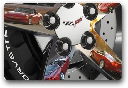 Mother Huang S fashionable Corvette Decorative Doormat Indoor/Outdoor Shower/Bathroom Door Mat ; Non-woven Fabric Non Slip 23.6"(L) x 15.7"(W)