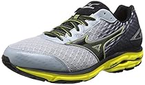 Mizuno Men's Wave Rider 19 2E Running Shoe, Pearl/Black, 7 2E US
