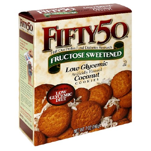 Fifty-50 Cookies, Coconut, 7-Ounce Boxes (Pack of 12) by Fifty-50