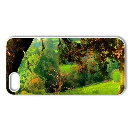 THE JOYOUS OF GREEN GRASS – Case Cover for iPhone 5 and 5S (Grass Series, Watercolor style, White)