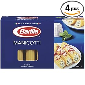Barilla Manicotti, 8-Ounce Boxes (Pack of 4)