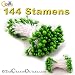 Bundle of 144 Double End Pearl Stamens 3mm Head 2in long Lime Green