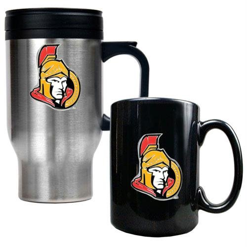 NHL Ottawa Senators Travel Mug & Ceramic Mug Set