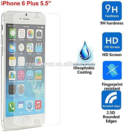 ClearScreenz Iphone 6 Plus and 6s Plus Screen Protector .03mm Tempered Glass Protector Works with Only iphone 6s Plus and Compatible With all Protective Cases.
