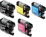 Sherman Ink Cartridges © 5 Pack Compatible Ink for MFC-J870DW, MFC-J450DW Replacement Ink Cartridge LC103 LC-103 2 Black, 1 Cyan, 1 Yellow, 1 Magenta Compatible with Printers MFCJ870DW, MFC-J450DW, MFC-J6920DW, MFC-J650DW, MFC-J4410DW