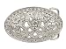 Oval Perforated Rhinestone Floral Belt Buckle
