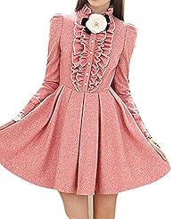 Long Sleeves Wool  Dress with a Court Train 